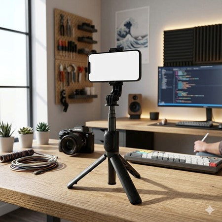 Foldable Mini Tripod Selfie Stick with Wireless Remote